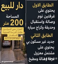 حي السياسين • ٢٠٠م • غرفتين