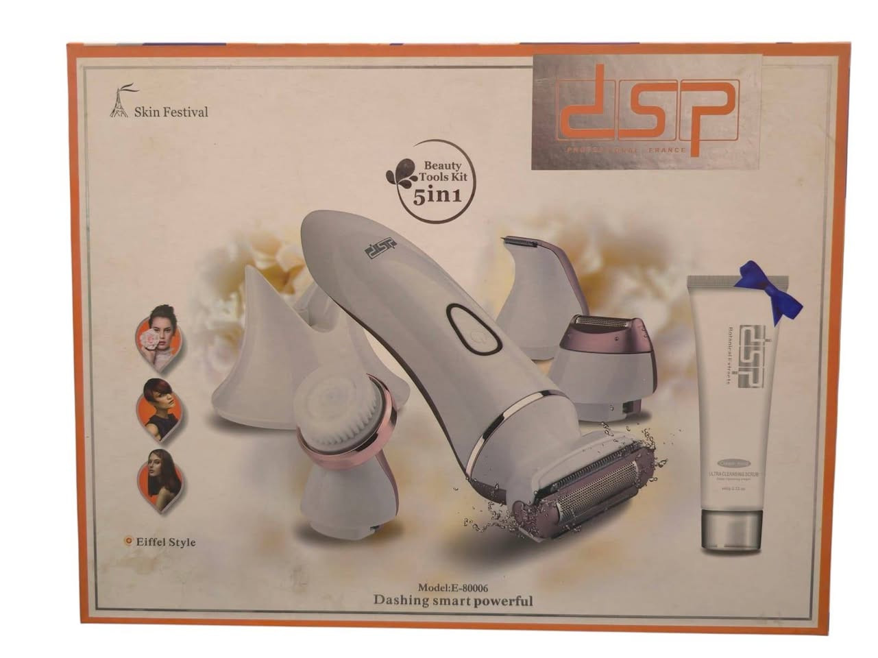*********** / ***********
سيت كامل ٥ في ١ واحد بسعر جهاز واحد سعرها ٣٣ الف فقط حاليا توصيل مجاني أيضاً
➖ ➖ ➖ ➖ ➖ ➖ ➖ ➖ ➖ ➖ ➖
المنتج الظاهر في الصورة هو مجموعة أدوات تجميل متعددة الاستخدامات 5 في 1 من ماركة DSP (احترافية - فرنسا).

🔹 الوصف:

جهاز كهربائي للعناية بالبشرة والشعر مزود برؤوس متعددة.

يحتوي على 5 وظائف مختلفة في جهاز واحد، مثل:

1. رأس لإزالة الشعر (إبلايتور).

2. رأس للحلاقة والتشذيب.

3. رأس لتنظيف البشرة (فرشاة دوارة).

4. رأس للتقشير والعناية بالوجه.

5. رأس للمساج أو العناية الإضافية.

مزوّد بكريم تنظيف وتقشير مخصص للبشرة.

تصميم أنيق وسهل الحمل مع مفتاح تشغيل بسيط.

مناسب للعناية اليومية بالبشرة وإزالة الشعر مع نتائج سريعة.

🔹 الموديل: E-80006
🔹 الشعار: "Dashing Smart Powerful" أي أنيق – ذكي – قوي.
