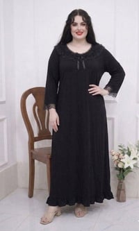 دشداشه كشمير • تركي اسود • مقاسات XL-2XL-3XL