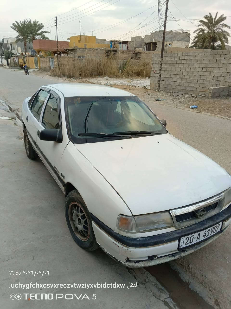 السلام عليكم للبيع
الإسم=أوبل فيكترا 
اللون =ابيظ 
محرك =2000
موديل=1994
مكينة +گير+كهربائيات =كلهة مكفولة علفحص
اوراق رسمية السنوية بأسمي ا
السعر 38$ورقة
رقم ***********
