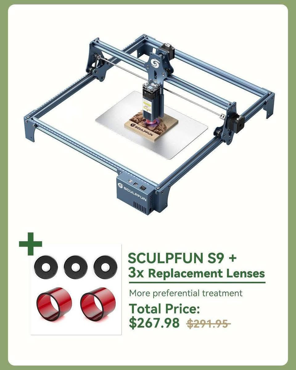 🔴 السعر 49 الف

• هذه آلة نقش وقطع بالليزر من طراز Sculpfun S9 تتميز بهيكل معدني بالكامل للحصول على استقرار عالي أثناء التشغيل.

• تستخدم الآلة تقنية تشكيل شعاع الليزر بتركيز فائق الدقة يبلغ 0.06 مم ، مما يسمح بنقش دقيق وقطع مواد مثل الخشب بسمك يصل إلى 15 مم.

• تشتمل منطقة العمل على مساحة نقش واسعة تبلغ 410 × 420 مم، وهي مناسبة لمجموعة متنوعة من المواد بما في ذلك الخشب الأكريليك، الجلد، وبعض المعادن.


**إذا كنت صاحب هذا الإعلان وتريد حذفه لأي سبب، رجاءا أرسل رسالة إلى الدعم الفني**