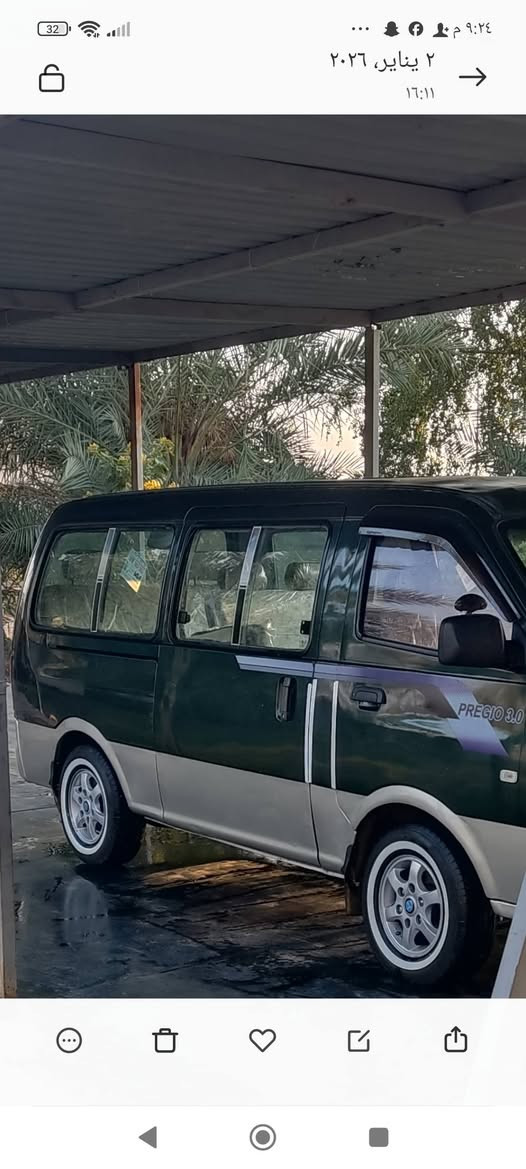 سلام وعليكم كيه بريجو موديل 2000 جاهزه من كلشي دوشمه جديده تخم تاير محرك كير كسن حداده كله جديد 
نتصال ب رقم ***********
