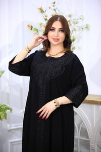 كشمير مطرز • أسود أنيق • ٢XL-٥XL