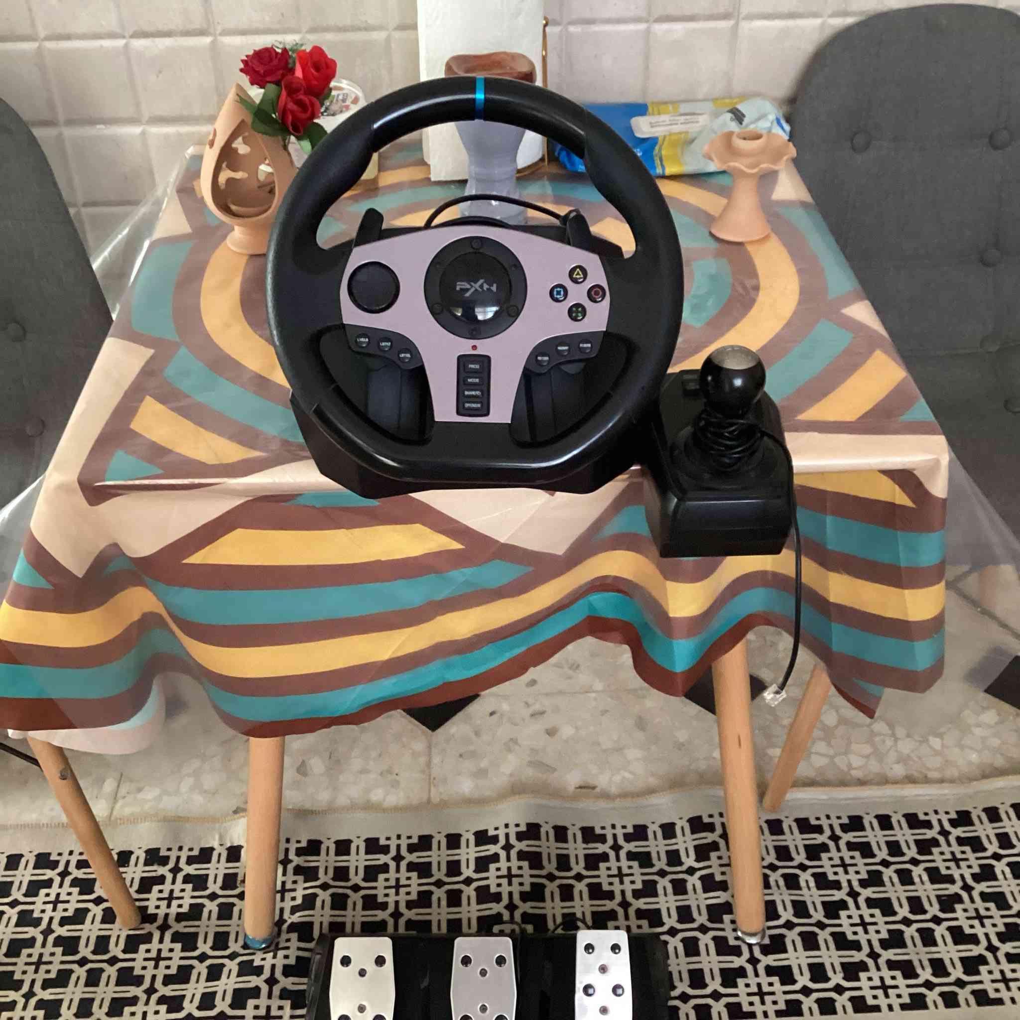 السلام عليكم ورحمة الله وبركاته                                                                                                  دركسونpxn v9 كامل للبيع                                                                                                      يشغل اكس بوكس سيريس Sوو PC.و بليستيشن 4/3.                                                 ستيرن                                                                                                                                        كير 6 نمر                                                                                                                                    دواسات                                                                                                                                   والكرتون ويا.                                                                                                                            يتحول من 900 درجه إلى 270 درجه.                                                                                  السعر 100 ألف                                                                                                                           مكاني التاجيات قرب دائره المرور                                                                                    الرقم (***********)
