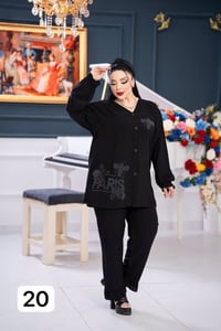 تراك كشمير • تطريز ستراس • مقاسات 2XL-5XL