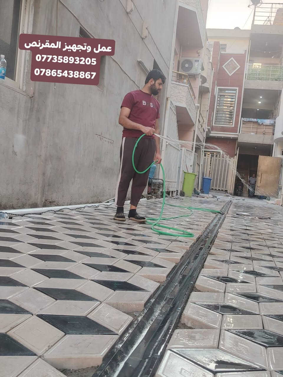 السلام عليكم. 🤚🔲جميع انوع المقرنص 🔨⚫
خلفات مقرنص🛠️🔵🔴
عمل ساقيه+عمل رصيف +عمل كبات+بورسلين+عمل 
كرانيت+عمل كربستون+عمل كاشي + ⚒️🛠️🛠️⚒️⚔️نشتغل في جميع المحفضات ✈️🛩️⬛
عمل درجه واله ↙️↘️⛏️🔨⚒️الثقه في عملنه 🙂
الرقم***********📲📲
الرقم الهاتف ***********
