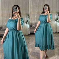 فستان قصير • خامة زبدة • فري سايز ٨٥كيلو