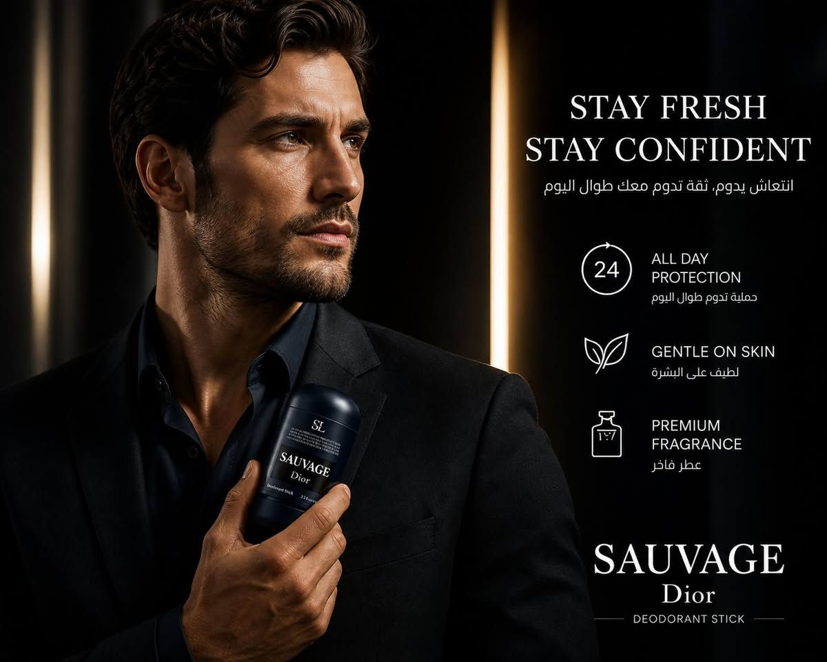 الأناقة والانتعاش في عبوة واحدة 🌊✨
استمتع بتجربة عطرية فاخرة تدوم طويلاً مع Sauvage Deodorant Stick. صُمم هذا المنتج للرجل الذي يبحث عن الثقة والراحة طوال اليوم، بتركيبة مستوحاة من أرقى العطور العالمية لتمنحك حضوراً لا يُنسى.
لماذا تختار هذا المنتج؟
انتعاش يدوم 24 ساعة: حماية مستمرة وموثوقة ضد الروائح الكريهة مهما كانت حركة يومك.
خالٍ من الكحول: تركيبة لطيفة وآمنة تماماً، مما يجعلها مثالية للاستخدام اليومي دون التسبب في تهيج البشرة.
صديق للبشرة: بفضل مكوناته المختارة بعناية، يمنحك شعوراً بالنعومة والراحة (Gentle on Skin).
تصميم عصري: عبوة أنيقة بسعة 65 غرام، سهلة الحمل في حقيبة النادي أو المكتب.
لمسة من الفخامة
يأتي المنتج بلمسات مستوحاة من رائحة "سواج" الشهيرة، ليجمع بين القوة والنظافة في آن واحد، مع تأثير "رذاذ الماء" الذي يعكس الحيوية والانتعاش المطلق.
ارتقِ بروتينك اليومي واجعل الانتعاش رفيقك في كل خطوة! > ملاحظة للمتابعين: متوفر الآن للتوصيل لجميع المحافظات. للحجز والاستفسار، يرجى مراسلتنا عبر الخاص. 📥


**إذا كنت صاحب هذا الإعلان وتريد حذفه لأي سبب، رجاءا أرسل رسالة إلى الدعم الفني**