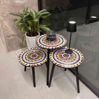 طقم طاولات • طاولات متداخلة • نقشة ماندالا