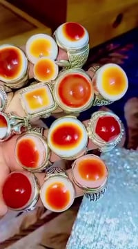 جزع بقري يماني • خام طبيعي • صياغات يدوية