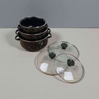 قدور إيناميل • أغطية زجاج • إيطالي الصنع