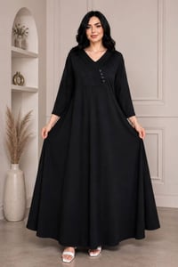 دشداشة • سواد فاحم • مقاسات ٤-٧XL