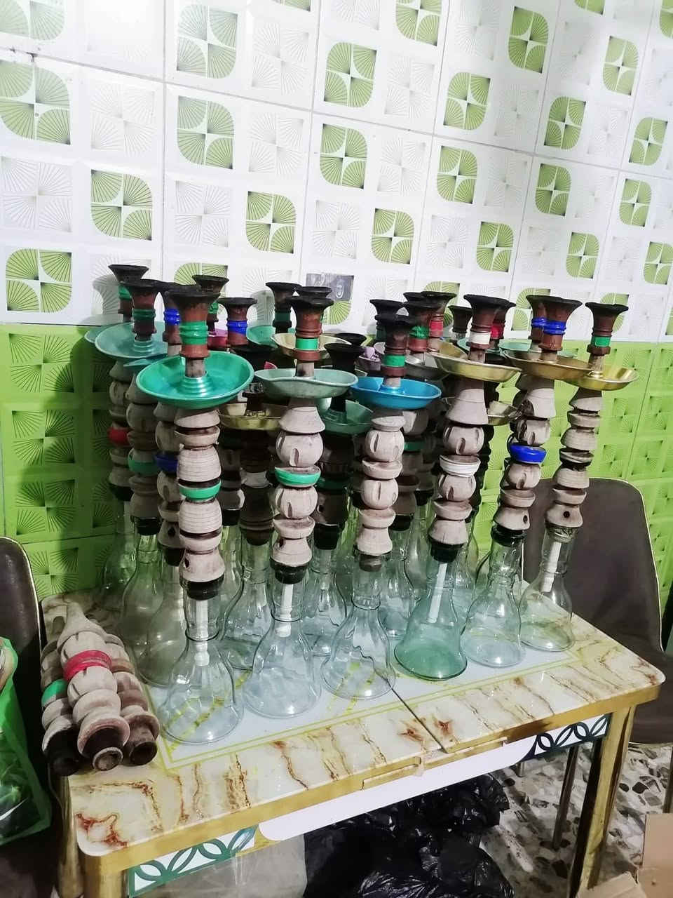 للبيع
مجموعة نراكيل كاملة مطبعة العدد 27
تعزيلة كهوة وبكارات و قماجي 
جدا نضيفات بكار ( ابوحمادة ) 
البيع شلع اخوان 
نركيلة كاملة من الشيشة للفنجان
الشراي هذا رقم صاحب النراكيل
مصطفى ***********
المسيب حي چايد
