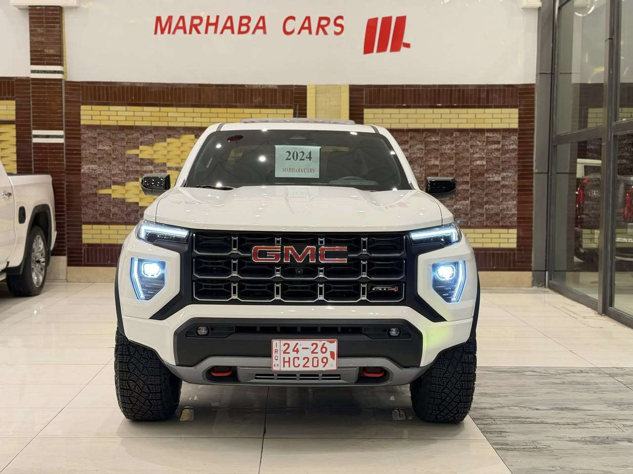 MARHABA CARS ERBIL
——————————
BRAND : GMC CANYON
CLASS : AT4
ENGINE : V4 - 2.7T - 4x4
STATUE : NO PAINT بدون صبغ
YEAR : 2024
PRICE : $$ 
COUNTER : 11,000 MILE
IMPORTING : وارد امريكي
ADRESS : Erbil , أربيل شارع ١٠٠م صف دائرة گمرگ
FOR IFORMATION CALL US :
MARHABA CARS 
 📞 : ***********
