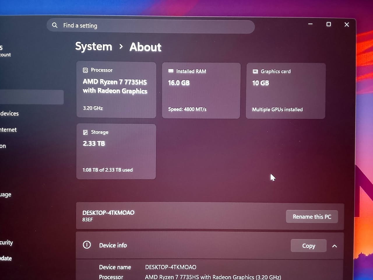 Laptop Brands
Gaming Laptops
LENOVO LEGION 5 Ryzen 7 735HS
 16GB ddr5 
512tb nvme gen4
 2 tb NVME gen4
15.6 2k 165HZ RTX 4060 8GB 
W11
بابل المسيب


**إذا كنت صاحب هذا الإعلان وتريد حذفه لأي سبب، رجاءا أرسل رسالة إلى الدعم الفني**