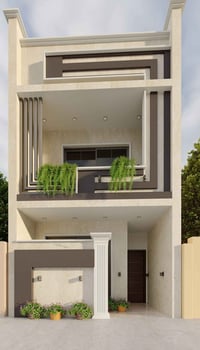 واجهة منزل ٥ متر في بغداد من تصميمي  المهندس عمر العاني  لطلب التصاميم...