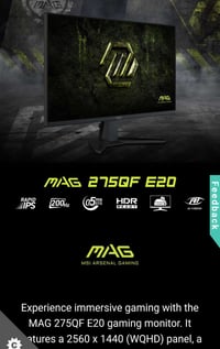شاشة MSI • 2K • 200Hz