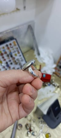 خاتم • عقيق ابيض • فضة ٩٢٥