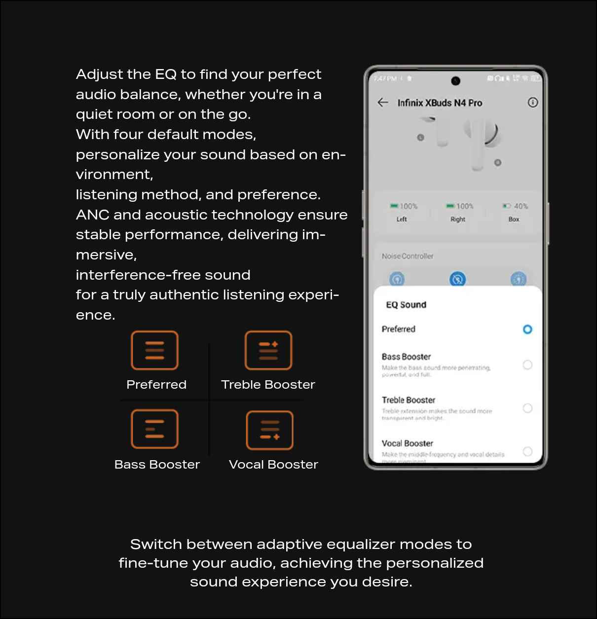 السلام عليكم ورحمة الله وبركاته

ايربود ماركة انفنكس ، INFINIX XBUDS N4 PRO 

ايربود رهيبه بالمواصفات ضمان سنه مواصفات كلش كلش عاليه ابحثوا عنها

وابيعها بنص سعرها اللي بالسوگ (( عندي قطعتين جديده كبس بالكارتون ))

السعر 30 الف ،
مكاني البصره، مقابل جامعة البصره باب الگرمه
***********

 
 التفاصيل والمواصفات : 

الألوان المتوفرة أبيض (White)، 

مستوى العزل (ANC): إلغاء ضوضاء نشط حتى 36 ديسيبل يعزل الأصوات المحيطة بفعالية

تقنية المكالمات 6 میکروفونات مع تقنية AI ENC (الإلغاء ضوضاء المكالمات وتوضيح الصوت

وقت التحدث يصل إلى 23 ساعة باستخدام العلبة

دعم التطبيق تطبيق Welife لتخصيص الـ EQ والتحكم في الإعدادات

وضع الألعاب (Low Latency) يدعم وضع الكمون المنخفض للألعاب

مقاومة الماء: IPX4 (مقاوم لقطرات المطر والتعرق

الشحن السريع : 10 دقائق شحن = 2 ساعة استماع

نوع التحكم تحكم باللمس (Touch Control الرد الرفض تشغيل الموسيقى تغيير العزل

وزن السماعة خفيفة جداً حوالي 3.8 - 4 جرام للسماعة الواحدة لتوفير راحة طوال اليوم

المنافذ - USB Type للشحن

محتويات العلبة السماعات، علبة الشحن، كابل - Type وسادات أذن إضافية، دليل المستخدم البصرة, العراق
