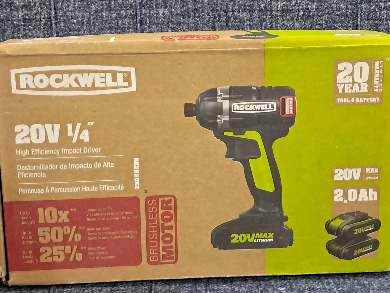 دريل امباكت بالكارتون ROCKWELL بروشلز بطارية 20 فولت  عدد 2 وشاحن 
دريل عدد 2  Power works 24 فولت+بطارية عدد3 وشاحن 1
250  الف  للتواصل ***********
