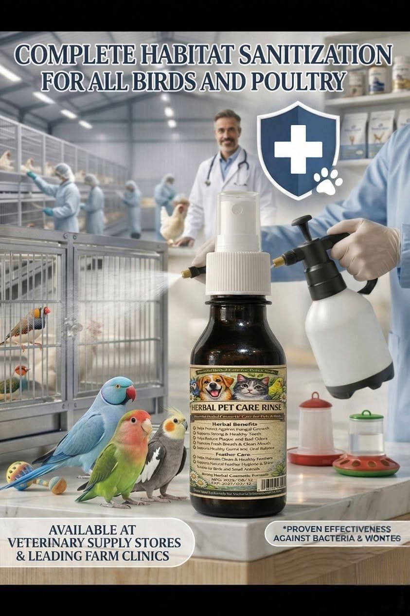 رعايه بيطريه كامله لحيواناتك الاليفه
هل يعاني اليفك او طائرك من نتف الشعر أو  الريش، الحكة، أو تهيج الجلد؟
الحل الآن متوفر لدينا في عيادة الدكتورة هاله الجميلي 🩺🐦

🔹 منتج عشبي بيطري فاخر وآمن
🔹 يقلل ويمنع تساقط أو نتف الريش
🔹 يهدئ الحكة ويعالج تهيج الجلد
🔹 يقاوم الفطريات والبكتيريا
🔹 يعزز صحة الجلد ويقوي الريش ويمنحه مظهراً لامعاً وصحياً

💡 مناسب لجميع أنواع الطيور الأليفة

📍 العنوان: الأعظمية – شارع المشاتل
📞 ***********

🌿 لأن صحة حيواناتك تبدأ من العناية الصحي
