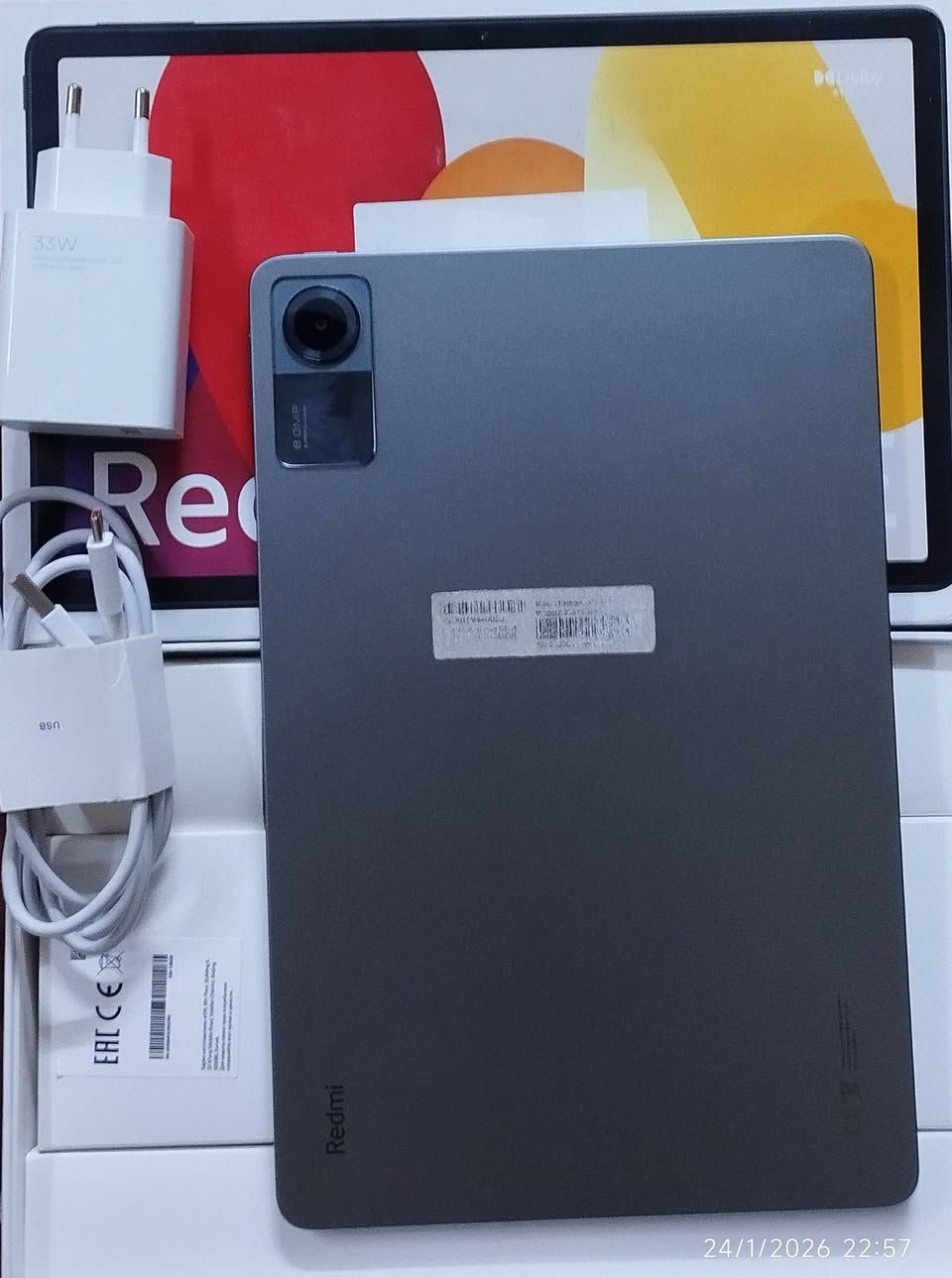 Xiaomi Redmi Pad SE.
استخدام شهر فقط الجهاز بدون اي زلغ او شخط للتواصل واتساب (***********) والسعر 160 الف بيه شي بسيط 
المواصفات 👇👇👇
[٢٤‏/١، ١١:٠٢ م] sadiq: الشاشة: يأتي بشاشة IPS LCD بحجم 11 بوصة ودقة FHD+ (1920x1200 بكسل)، مع معدل تحديث يصل إلى 90 هرتز وسطوع 400 شمعة في المتر المربع.
المعالج: يعمل بمعالج Qualcomm SM6225 Snapdragon 680 4G بتقنية 6 نانومتر.......ذاكرة الجهاز 256  GB الذاكره  الداخلية 6 GB
