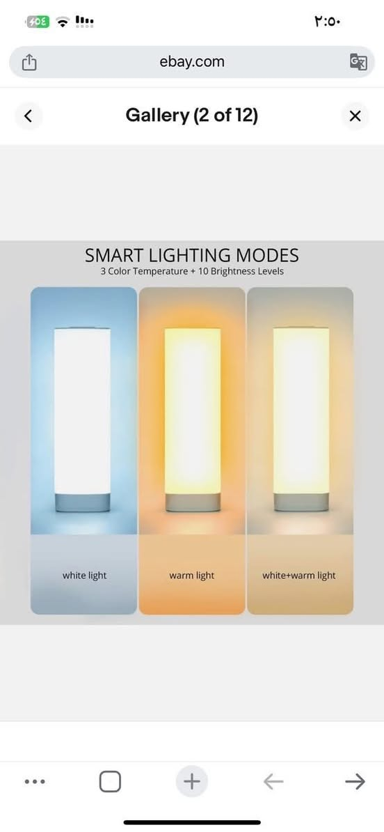 متوفر جديد السـعر 20 الف مع توصيل بغداد ومحافظات
( مابي جهاز تحكم ) فقط لمس يشتغل ** 
فحص بوجود المندوب **❤️ 
---
هذا مصباح طاولة LED من Semlos. فيما يلي بعض ميزاته الرئيسية: 
يتميز بـ 3 خيارات لدرجة حرارة اللون (3000 كلفن، 4500 كلفن، و 6000 كلفن).
يتوفر على 10 مستويات سطوع مختلفة لكل لون.
يمكن التحكم فيه باللمس من الأعلى أو باستخدام جهاز تحكم عن بعد.
يعمل بمدخل USB من النوع C وله استهلاك طاقة يبلغ 5 واط فقط.
لا يحتوي على بطارية مدمجة ويجب توصيله بمصدر طاقة للاستخدام.


**إذا كنت صاحب هذا الإعلان وتريد حذفه لأي سبب، رجاءا أرسل رسالة إلى الدعم الفني**