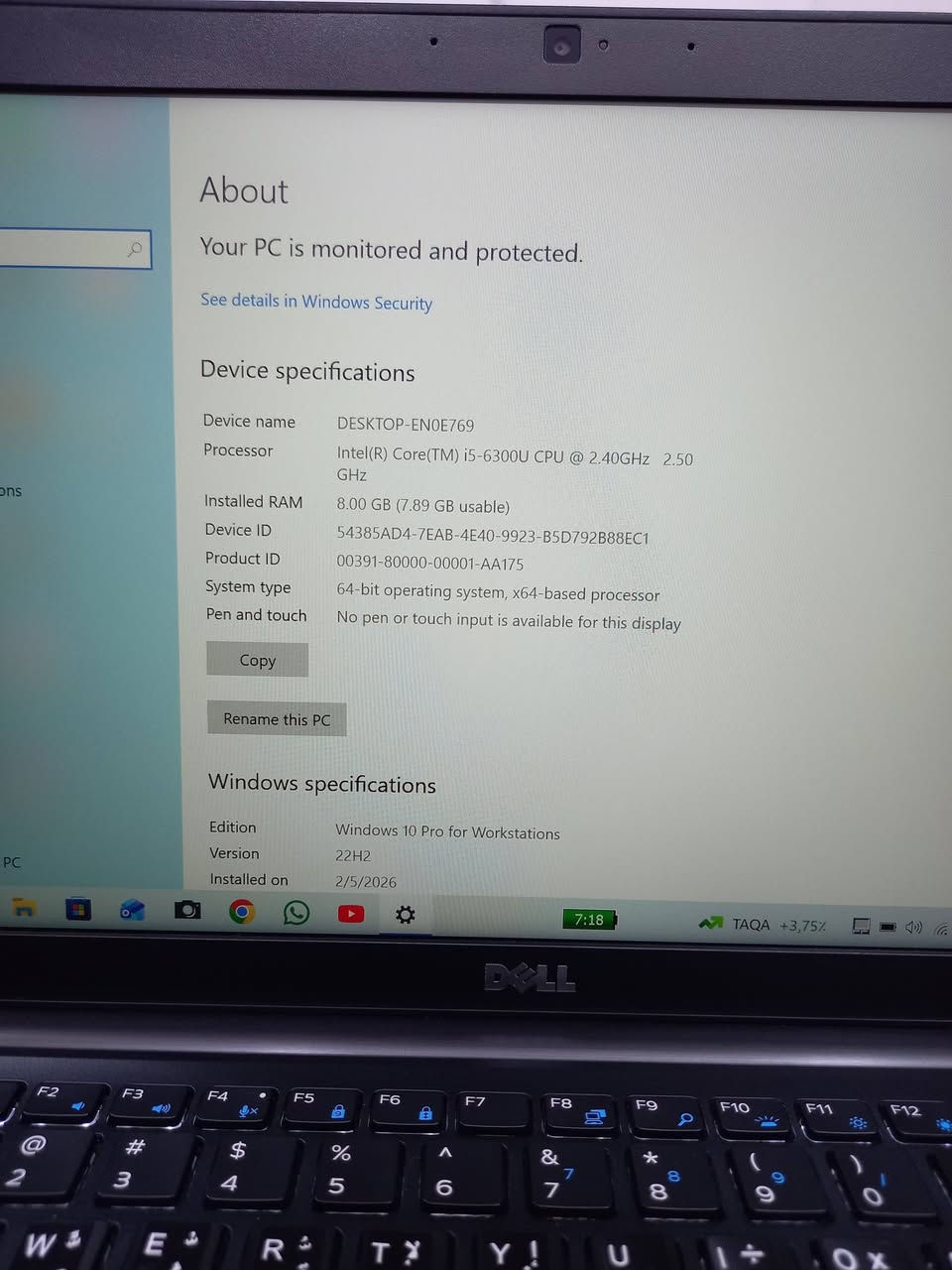 لابتوب دل dell 

الجيل السادس 
المعالج كور اي 5 الجيل 6
الهارد    256 ssd 
الرام 8.  ddr4 
كارت الشاشة  4  شير 
حجم الشاشة  14
الشاحنة اصلية 
يحتوي على منفذ تايب سي للشحن او نقل البيانات
نظام التشغيل ويندوز 10 عربي انكليزي 
الملحقات شاحنة وجنطة 
السعر  185
***********
***********
يوجد توصيل

متوفر 
تتوفر مجموعة لابتوبات بأسعار مناسبة ومواصفات
