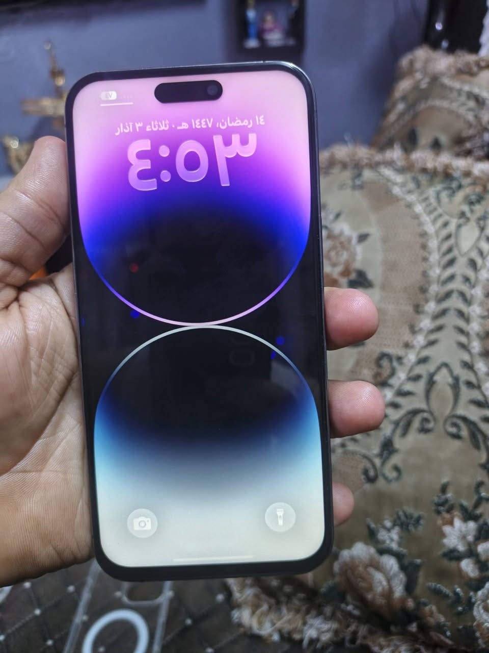 سلام عليكم ١٤برو ماكس جهاز نضيف فقط مبدل شاشه وضهر شاشه تجاريه بطاؤيه ٨٧ بلاديه فيس أيدي شغال كامران شغال اتصال كنك حدث كله شغال فقط كامره بل بورتريه فقط الأولى ترمش بقيه كله شغال وبل كارمره طبيعيه كله شغاله كله شغال كامره سعره ٥٠٠ وبي مجال كلش كلش بسيط مكانب الاعضميه رقم ***********
