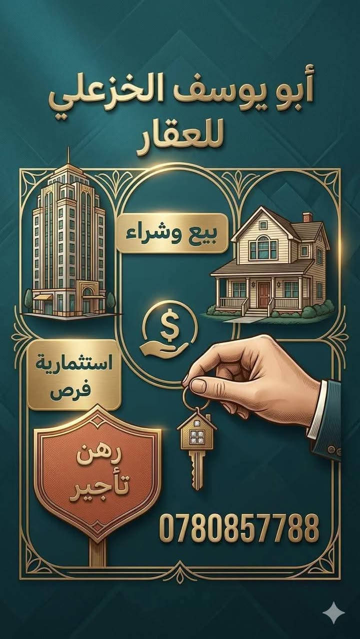 أللهم صلِّ على محمد وآل محمد

🔹 مكتب أبو يوسف الخزعلي للعقار 🔹

يوفر لكم عروضاً مميزة من الدور الراقية في مجمع الأميرات القديمة، بمواقع متنوعة ومواصفات مميزة:

🏡 مساحة 300 متر 
✅ شارع 60 متر
✅ مجاور لجامعة الكفيل
✅ على الشارع الفاصل بين الأميرات وبيتي
✅ ركن وحديقة
✅ ركن فرعي
✅ ركن مدخل السنتر
✅ مقابل حديقة
✅ شارع 20 متر وفرعي

✨ ما عليك سوى اختيار الموقع الذي يناسبك وستجد ما تبحث عنه.

📌 تتوفر أيضاً مساحات مختلفة: 
▪️ 200 متر
▪️ 250 متر

📞 للاستفسار والحجز: 
***********
***********

📩 شعندك عروض؟ دزّه خاص

مكتب أبو يوسف الخزعلي للعقار نوفر لكم مختلف العقارات السكنية والتجارية وبمساحات متعددة تناسب جميع الاحتياجات.
