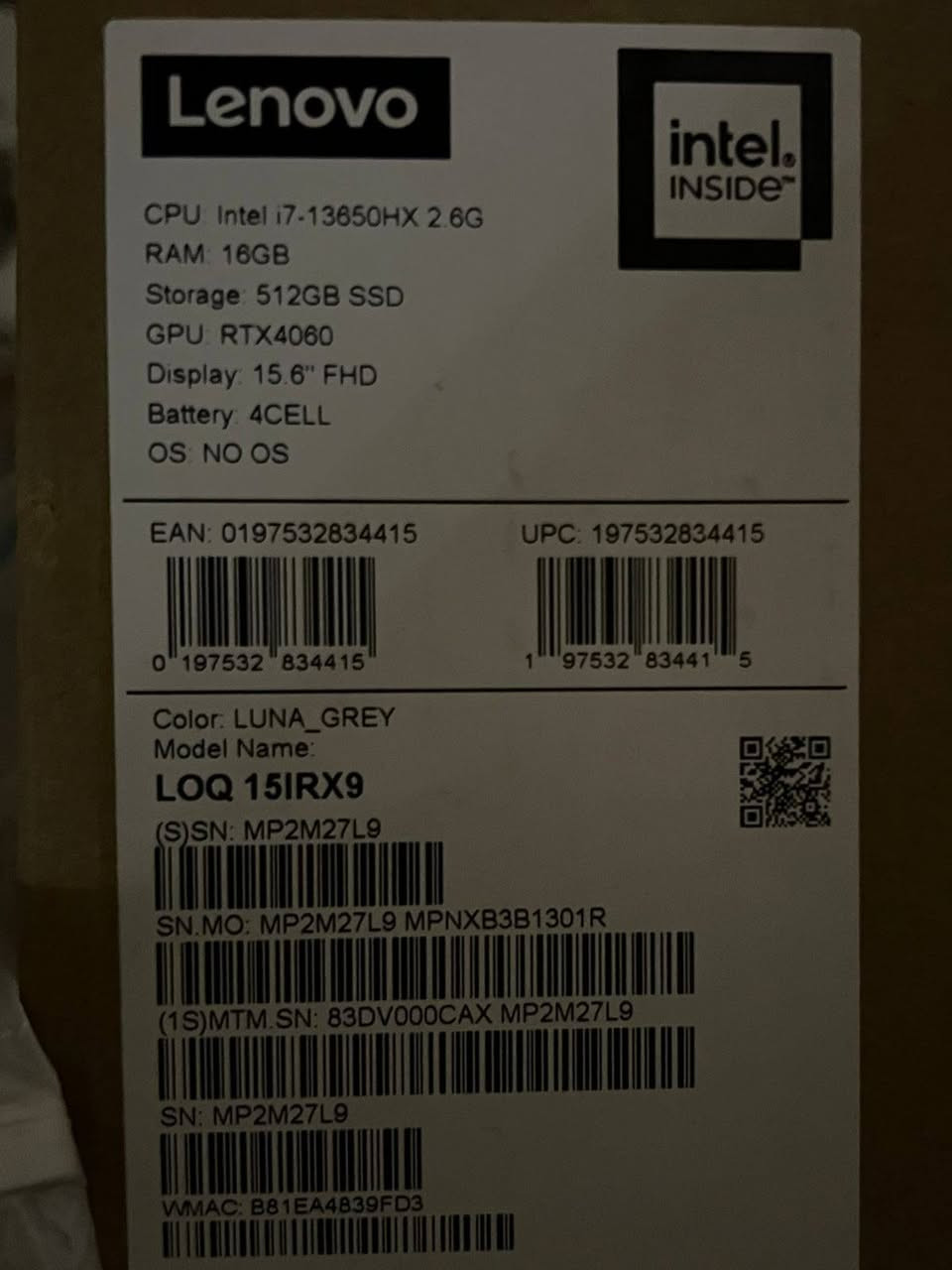 الي يدور القوي والنضيف ما يفكر بالسعر لاب توب لينوفا LOQ لابتوب بمواصفات كلش قوية مكتوبه كدامكم مستخدم كلش قليل موجوده كاروتنه وكل ملحقات يفيد العاب تصميم هندسه كلشي يشغل 
المواصفات :
معالج : i7 جيل ال13 
كارت الشاشه: 4060.8g 
الرام : 16 
Ssd 512
الشاشة fhd .15.6
تفاصيل اكثر خاص 
السعر مليون و500 وبي مجال شويه الي جاد 
*********** واتساب
