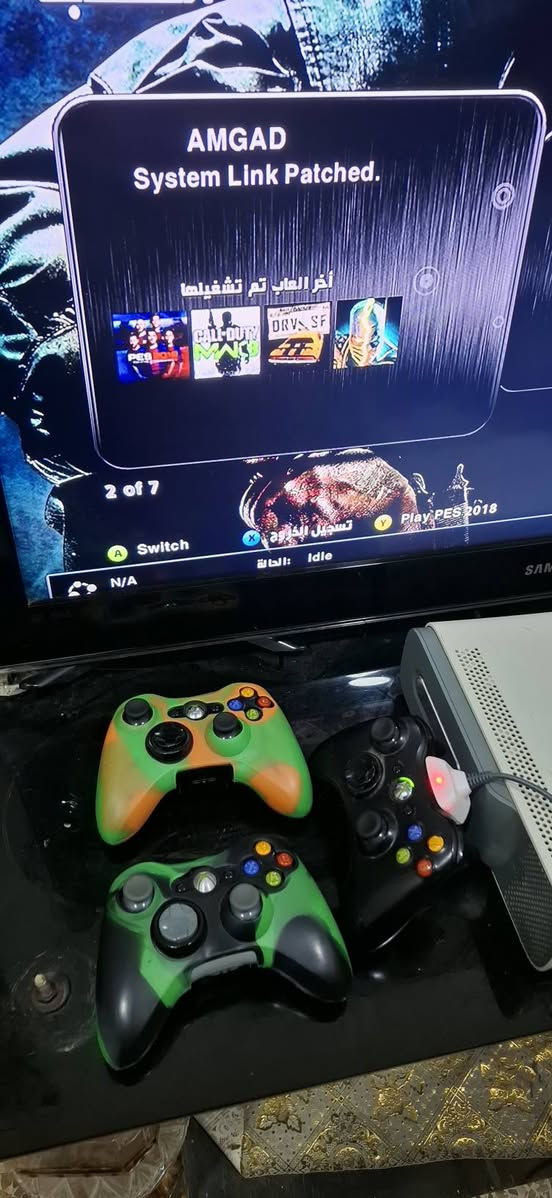 سلام عليكم جهاز اكس بوكس 360 كاسبر للبيع جهاز نضيف ومال بيت هارد 320 وبي العاب قوية 25لعبة مع 3يدلت بلوتوث اصليات سعر 100 الف مكاني موصل/ايسر وهذه رقمي ***********.
