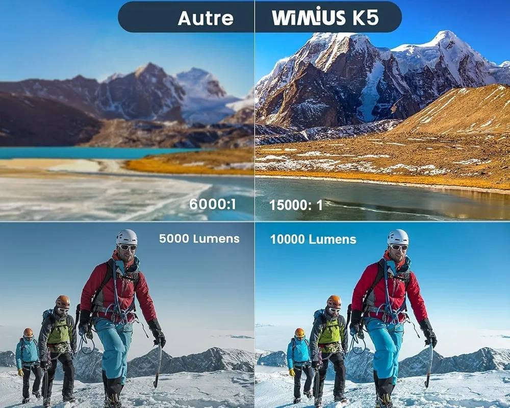 WiMiUS K5 Portable LED Projector، وهو بروجكتر مخصص للترفيه المنزلي والمشاهدة الخارجية. يتميز الجهاز بتصميمه المدمج الذي يسهل حمله، حيث يأتي عادة مع حقيبة نقل مخصصة. دقة العرض: الدقة الأصلية هي 720p (1280x720 بكسل)، مع دعم تشغيل محتوى بدقة Full HD 1080p. يدعم تقنية الواي فاي (WiFi) لمشاركة شاشة الهاتف (iOS و Android) والبلوتوث 5.0 لتوصيل مكبرات الصوت الخارجية.


**إذا كنت صاحب هذا الإعلان وتريد حذفه لأي سبب، رجاءا أرسل رسالة إلى الدعم الفني**