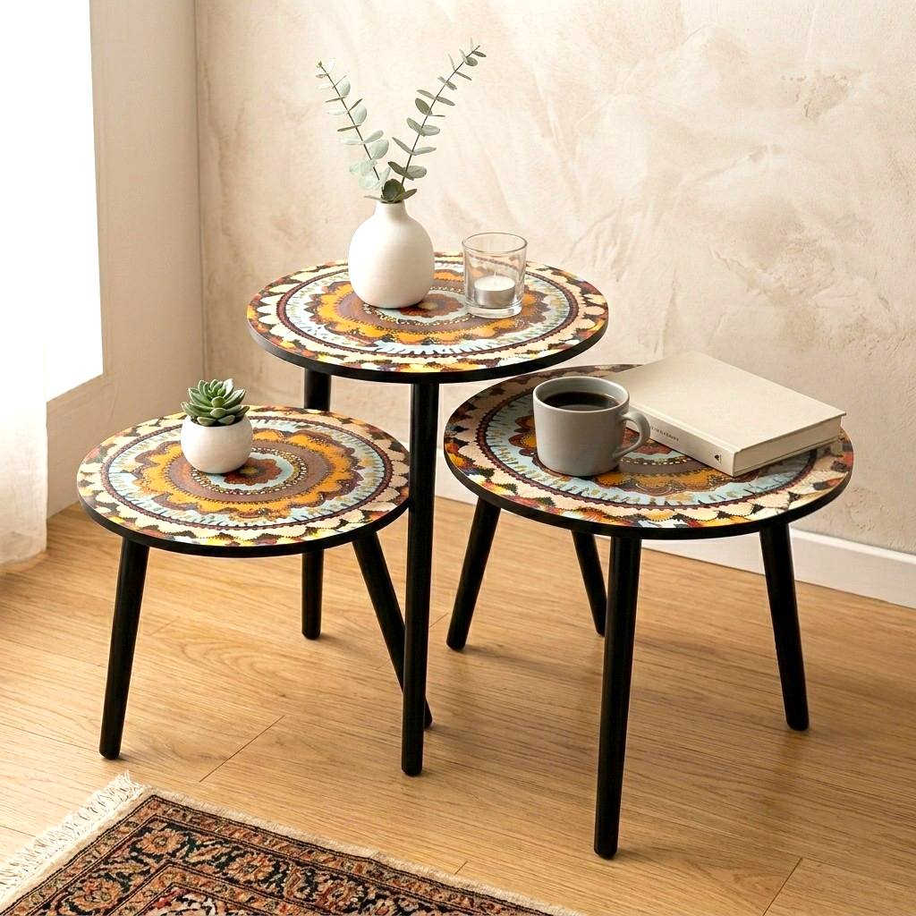 بسعر 29 الف
طقم طاولات استكان (3 قطع) بتصميم عصري ونقوش ماندالا ملونة، يتضمن ثلاث طاولات دائرية متداخلة لتوفير المساحة، مع أرجل خشبية سوداء ثابتة وسطح مزين بألوان جذابة وسهل التنظيف. العبوة تشمل: طاولة كبيرة 40×57 سم، متوسطة 40×47 سم، وصغيرة 40×37 سم.


**إذا كنت صاحب هذا الإعلان وتريد حذفه لأي سبب، رجاءا أرسل رسالة إلى الدعم الفني**