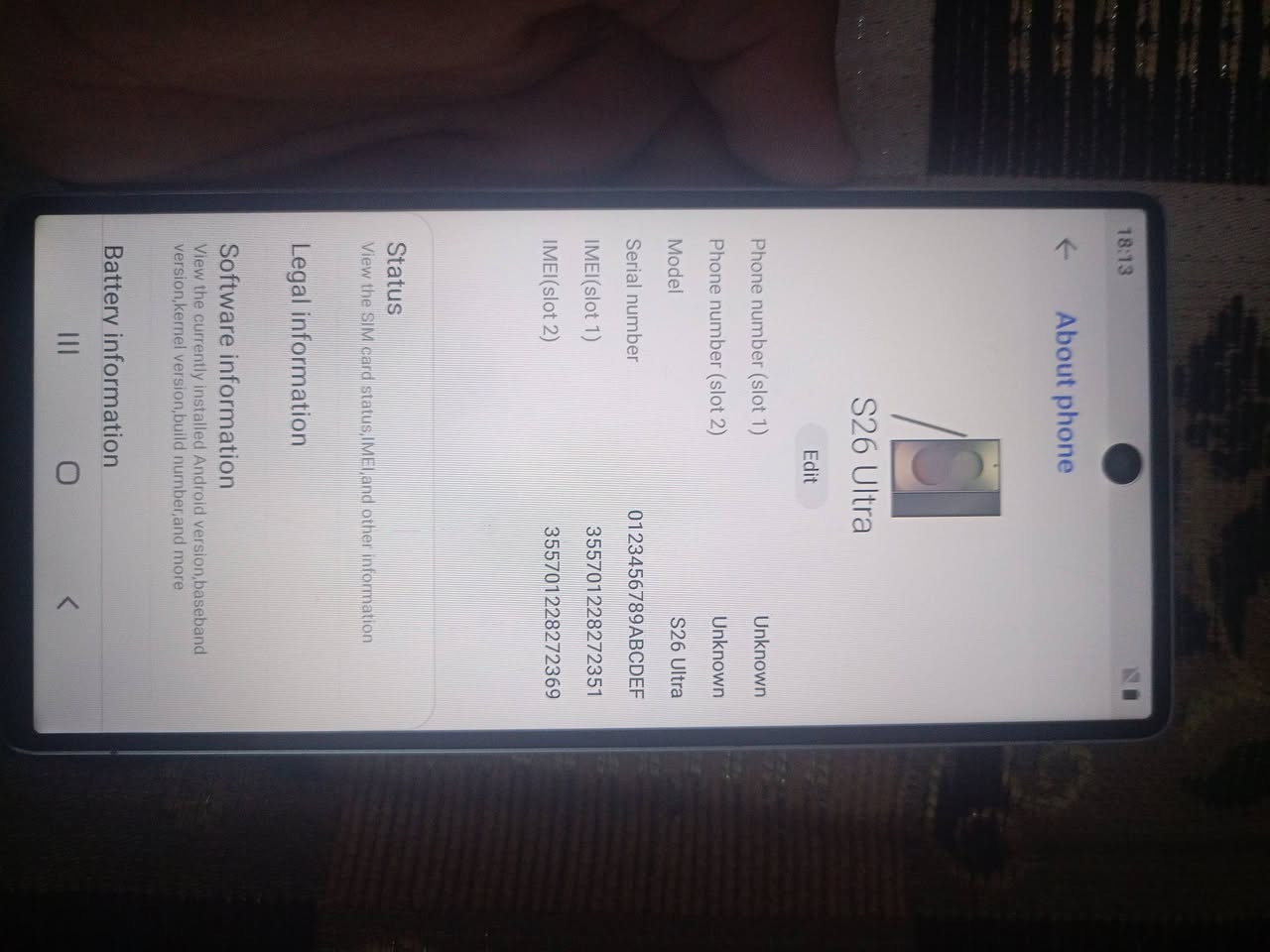 samsung s 26 Ultra كوبي يعني باب ثاني للبيع نضيف حيل السعر 85 وبي مجال قليل 
للتواصل واتساب فقط: ***********
