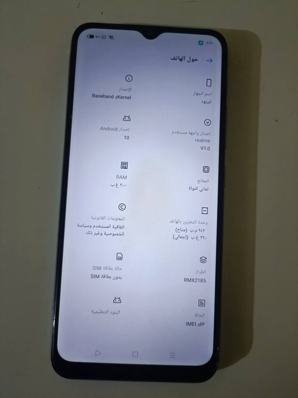 جهاز ريلمي للبيع سعره 80 الف 
لتواصل خاص او وتساب ***********
