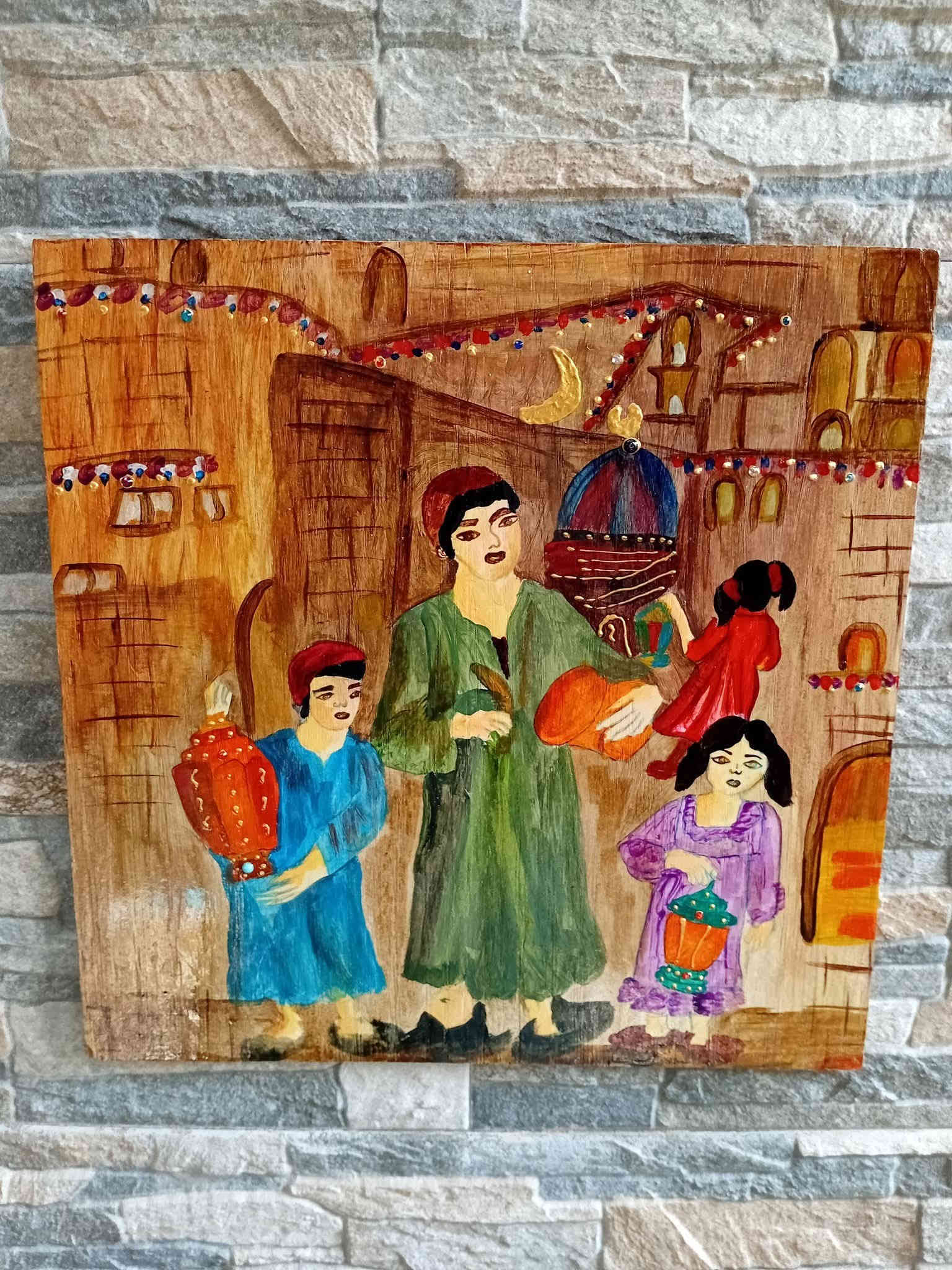 لوحات خشب ٣٠×٣٠ رسم بالوان الزجاج والاكرلك لطلب المراسله عبر واتساب ***********سعر القطعه ٧ الاف متوفر توصيل كافه المحافظات
