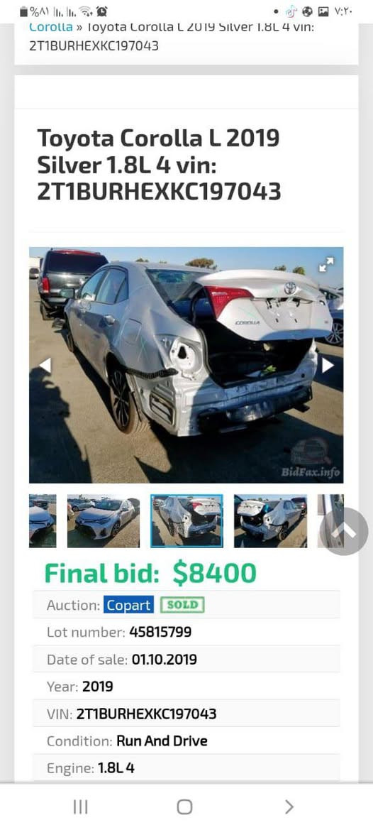 السلام عليكم كورلا  seللبيع موديل2019 صفرة وارد امريكي بجم كبس الضرر موضح بالمنشور بسيط رقم بغداد بأسمي سنوية وارقام جديدة  هزه جديدة  محرك 1800 مكفول كير اوتو كفاله
تبريد ثلج تخم تاير جديد ويل كب كروم لايت زنون ثلاث طكات حداديه امامي خلفي جديدة كامره خلفيه رادار امامي تحكم ستيرن فول نظام سبورت اشاير بالمري نقطه عمياء السياره جاهزه ع  ايدي كل نقص مابيها 
السعر1٦4 بيها مجال  العنوان ديالى المقداديه
***********
