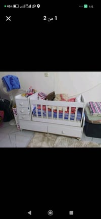 سرير اطفال تركي مثل ماوضح بالصورة نضافة 80% السعر 75 وبي مجال بسيط حك ...