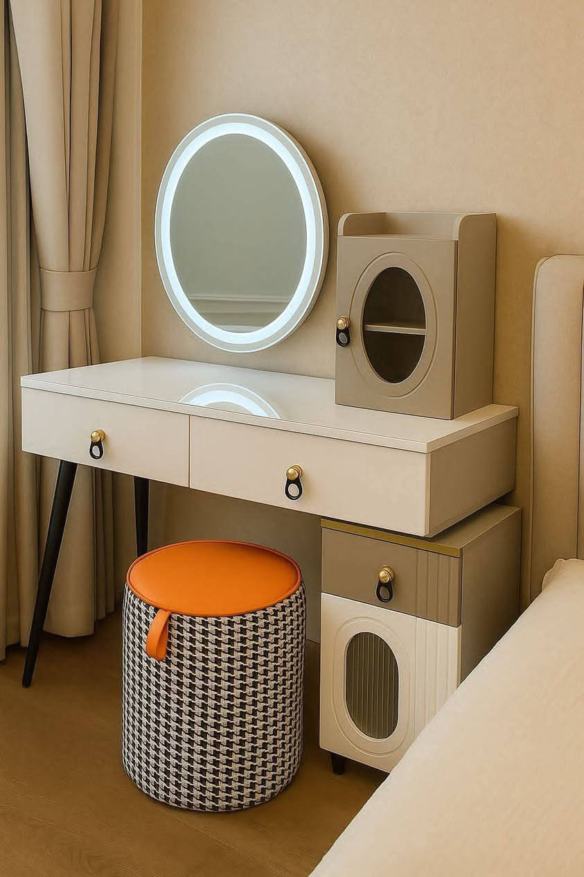 ميز تواليت مع انارة عند مجمع عش الطفولة
العنوان تكريت حي الجمعية 
***********
