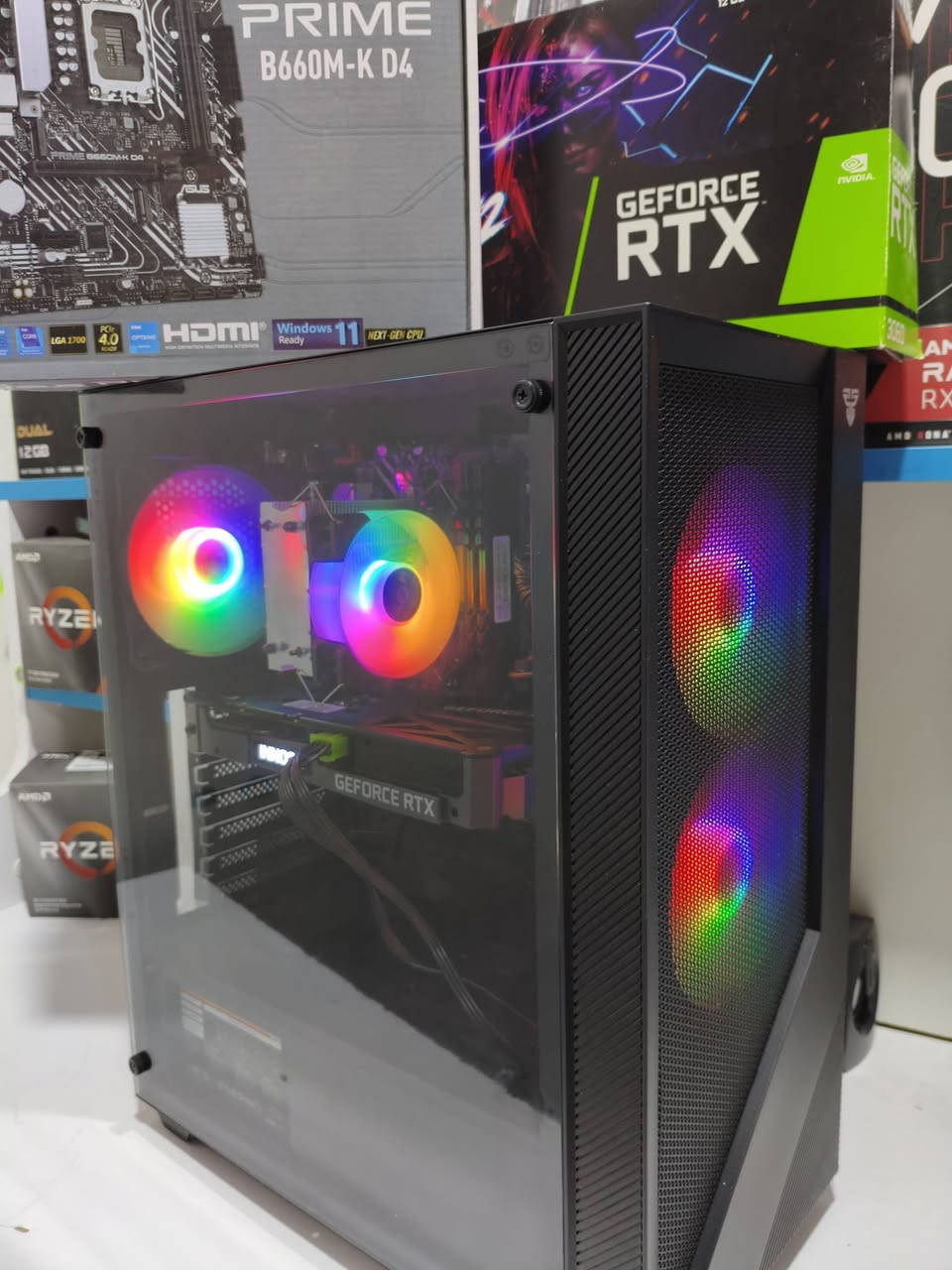 🔥 تجميعة الـ RTX 3060 المفولة.. بسعر تفليش السوق! 🔥
 القطع  غير مستخدمة، جاهزة تشغل الكيمز على أعلى إعدادات!
⚙️ المواصفات:
CPU: i5 12400F
MB: ASUS B660M-K
RAM: 16GB (2x8) 3200MHz
GPU: RTX 3060 12G
SSD: M.2 512GB
PSU: 700W
CASE: 3 FANS
💵 السعر: 850 ألف بس!
📞 رقم الهاتف: ***********
ادمن 🌹
