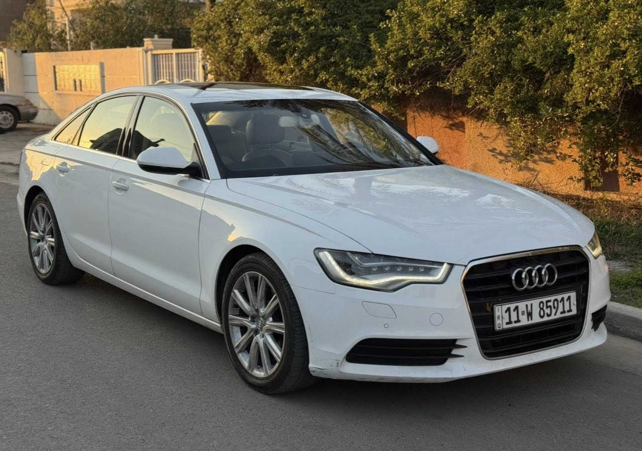 للمراوس فقط♥️
اودي A6 2013 خليجي 
كفاله عامه عدا بابتين رش فقط فقط

شاشه قلاب 
مري قلاب اوتو 
كير تحكم سبورت
كشنات خزن ميموري
كشنات كهرباء 
ثلاجه بالجكمجه 
تبريد 3 قطع 
سماعات sp audio
عدسات زينون ليزر 9 عدسات 
لايتات متحركه مع الستيرن 
حساسات امامي خلفي مع كامره 
محرك 2.8 تنفس طبيعي 
غرفه جلد وكنتاره 
تحكم تبريد جهتين منفصل 
سلايد روف اوتو 
 ماسحات اوتو مع السرعه وقوه المطر
5 بصمات وجنطه بصمه 
مرايه وسطيه وجانبيه تضليل اوتو 
تحكمات ستيرن 
مثبت سرعه ذكي 
بريكات برمبو

مكاني حي الخضراء 
***********
