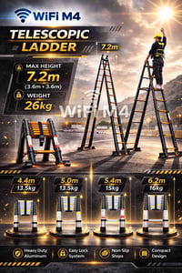 فقط جملة  4.4m.   5m.  5.4m.   6.2m.    7.2m ❇️ وصول درج ألمنيوم تلسكو...