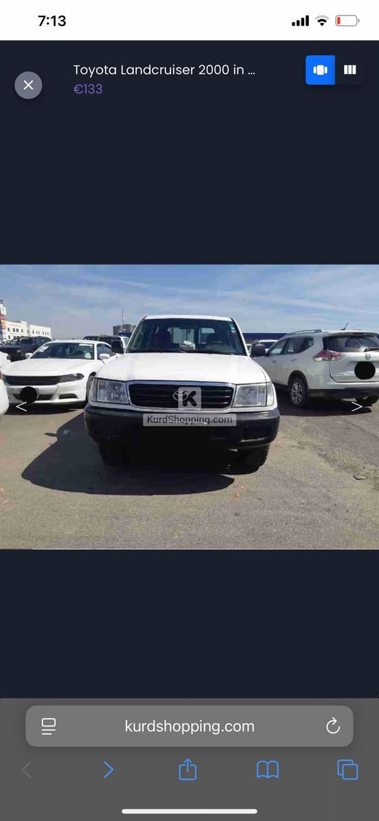 لاندكروزر موديل 2000 كير عادي لون ابيض مصبوغة عام  رقم اربيل  دبل تانكي بنزين
السنوية نافذة الى شهر 12 سنة 2026
مابيها ضربة نظيفة
السعر 133 ورقة  وبيها مجال
مكاني بغداد
واتساب  ***********
ابو حسين
