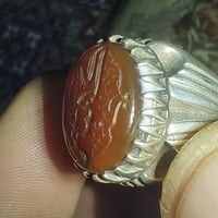 عقيق يماني • قديم • صياغة ثقيلة