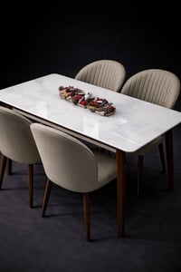 ميز طعام • سطح مرمر • ١٢٠×٧٠سم