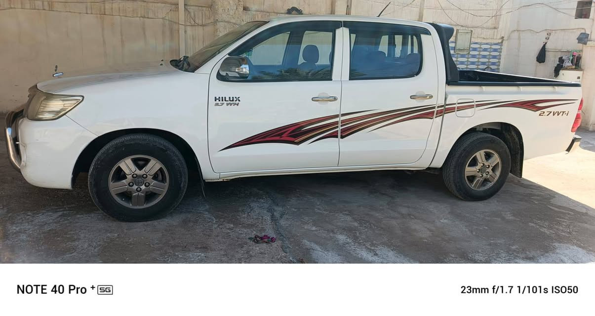 سلام عليكم ورحمة الله وبركاته
بيك اب للبيع 

تويوتا هايلكس 

موديل 2012

رقم بغداد انكليزي 

اوتوماتيك كويتي 

خطة 14

سياره جاهزه ونظيفه

بيها ملاحظات موظحات بل السونار بصيطه

السعر 180بيها مجال للشراي 

***********
