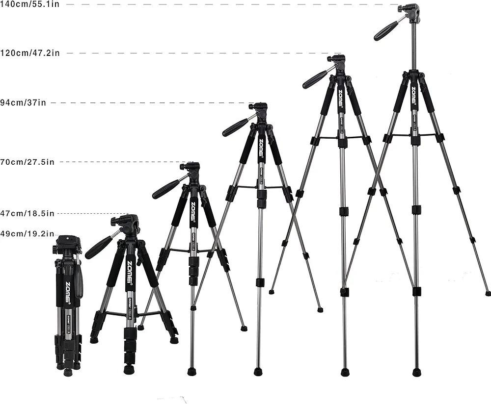 ستاند تصوير من شركة زوم هذا المنتج هو حامل كاميرا ثلاثي القوائم من طراز ZOMEI Q111. 
المادة: مصنوع من سبائك الألومنيوم خفيفة الوزن ومتينة.
الارتفاع: قابل للتعديل ويتراوح بين 47 و 142 سم.
الرأس: يأتي برأس ثلاثي الاتجاهات (Pan-Tilt) يسمح بالتصوير الأفقي والرأسي.
التوافق: مناسب لكاميرات DSLR والهواتف الذكية بفضل لوحة التحرير السريع مع برغي مقاس 1/4 بوصة.
المميزات: يحتوي على خطاف ثقل لإضافة الوزن لتعزيز الاستقرار في الظروف الجوية العاصفة. تواصل خاص او واتساب وبالخدمه ***********
