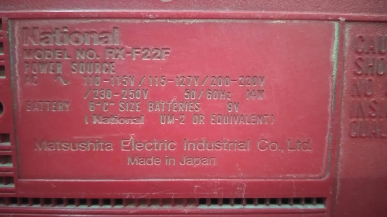 جهاز ماركة National
صناعة يابانية اصلي 
راديو 4 موجات FM AM Sw1sw2
المسجل شغال بالكامل جهة قلاب 
مدخل اواكس AUX 
***********
يوجد توصيل
