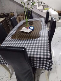 ميز طعام • طاولة طعام • خشب زان • كعب الغزال • طقم طعام • سفرة طعام